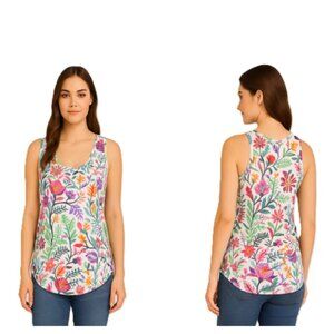 LuLaRoe Women Tank Top Sleeveless Floral Multicolor Stretch Knit Blouse Size 3XL